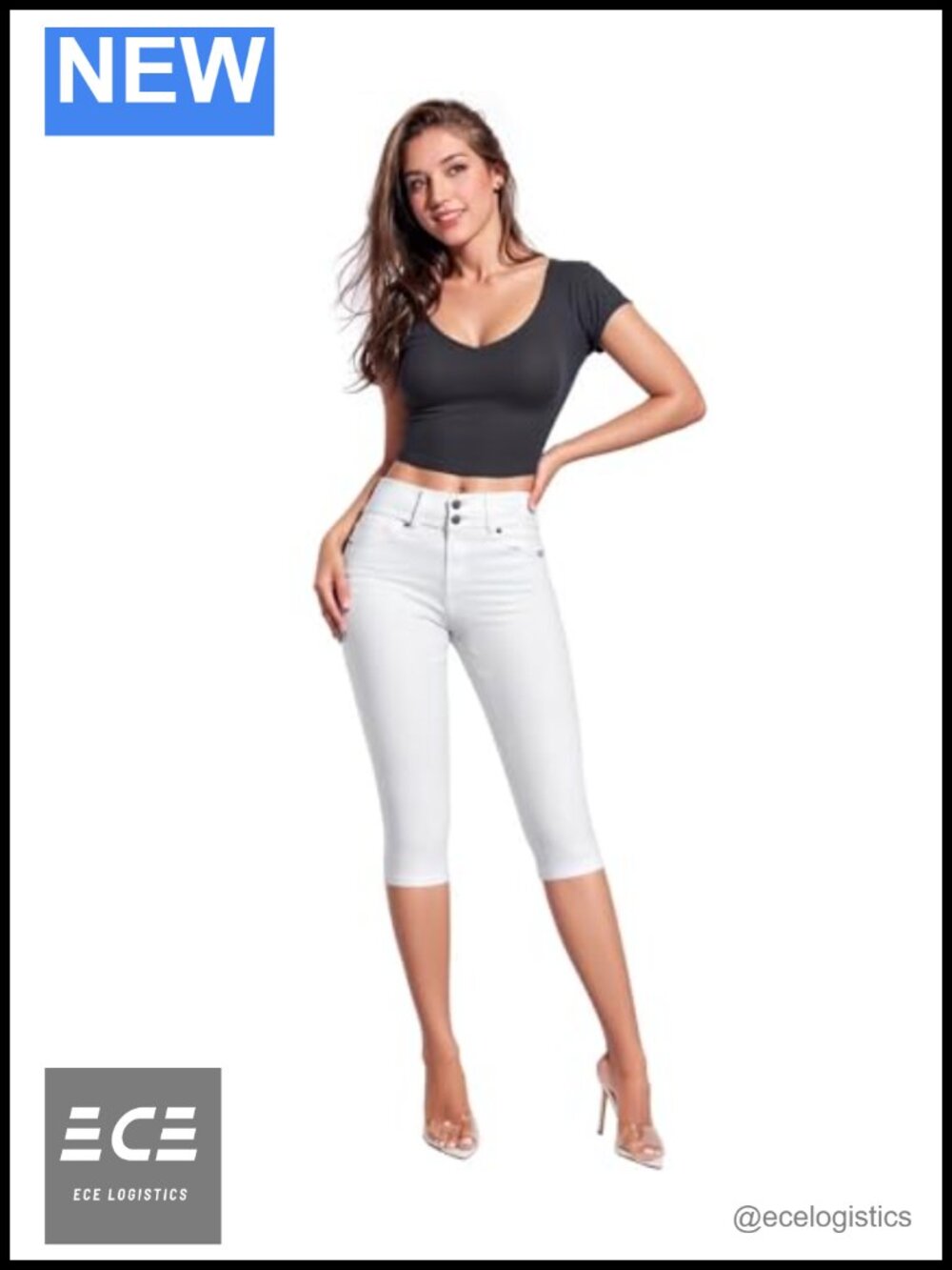Super Comfy Stretch Denim Bermuda Shorts Butt Lift Capri